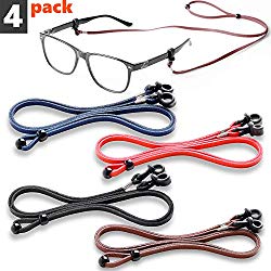 Eye Glasses String Holder Strap – Premium ECO Leather Eyeglass Straps Lanyards for Men Women – Eyeglasses Chain Cords Holders Around Neck