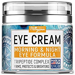 MARYANN Organics Eye Cream – Natural Formula with Hyaluronic Acid, Vitamin E & Aloe Vera – Made in USA – Anti Aging Cream for Women – Reduce Dark Circles, Puffiness, Under Eye Bags, Wrinkles – 1,7 OZ