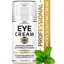 Professional Eye Cream – Anti-Aging & Wrinkle Cream for Women & Men – Made in USA – Reduces Dark Circles, Under-Eye Bags & Puffiness – Eye Care with Hyaluronic Acid & Vitamin E (1 FL OZ)