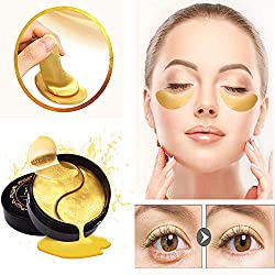 Under Eye Patches, 24K Gold Eye Mask, Eye Gel Pads Collagen Eye Treatment Masks Reduces Wrinkles and Puffiness Lighten Dark Circles Moisturizing and Anti Aging 60PCS